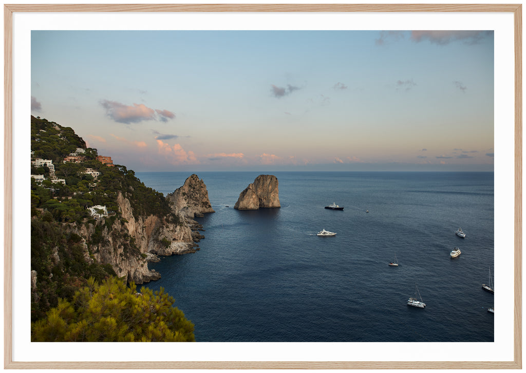 View over the Italian peninsula Capri. Oak frame. 