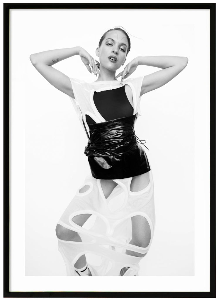 Black and white photograph of the incredible pop star Tove Styrke. Black frame.