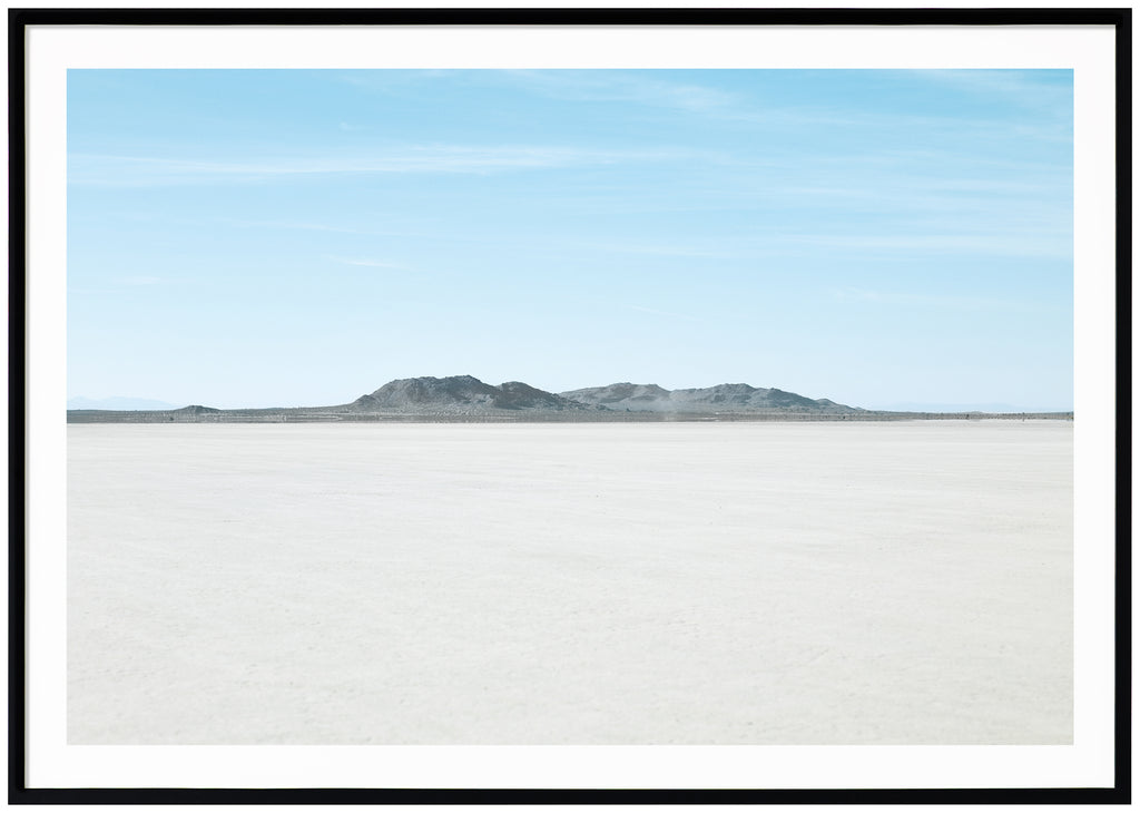 El Mirage Dry Lake In The Mojave Desert. Black frame. 