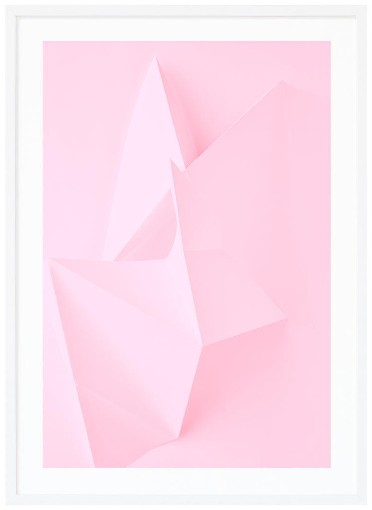 Pink abstract motif. White frame.