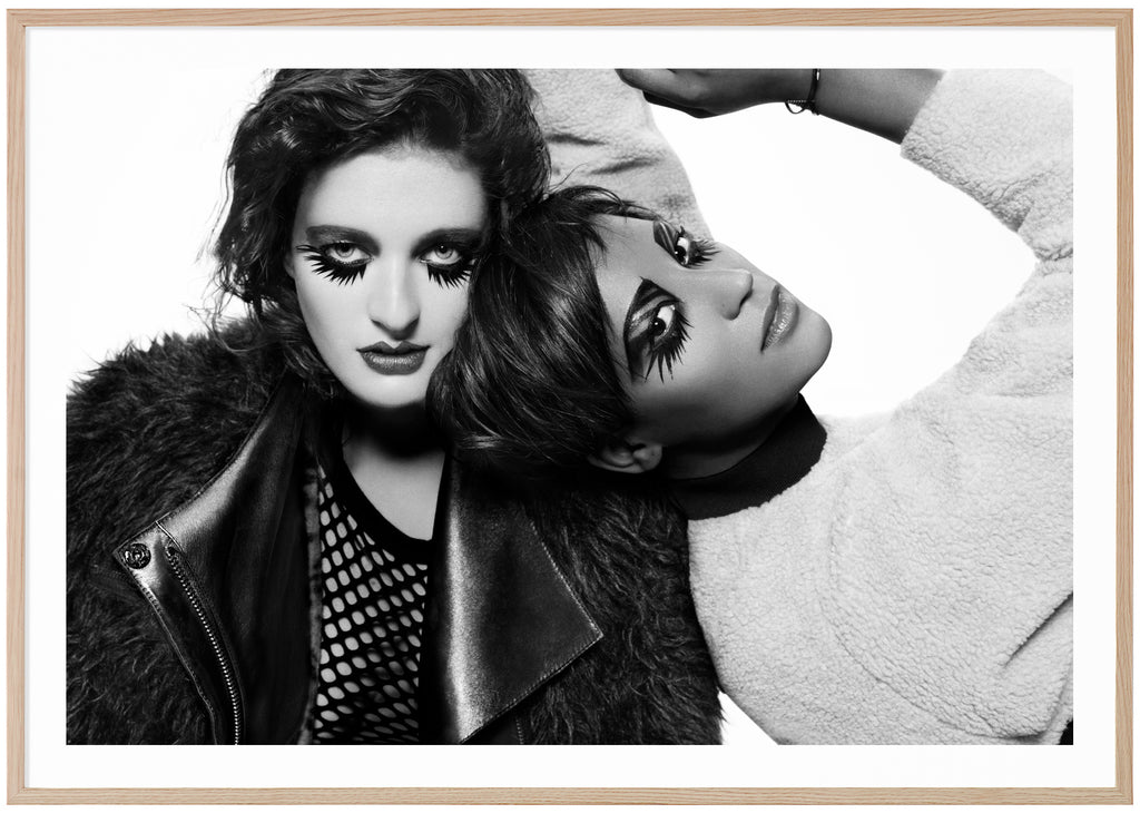 Wonderful super-duo Icona Pop photographed in the studio by John Scarisbrick. Oak frame. 