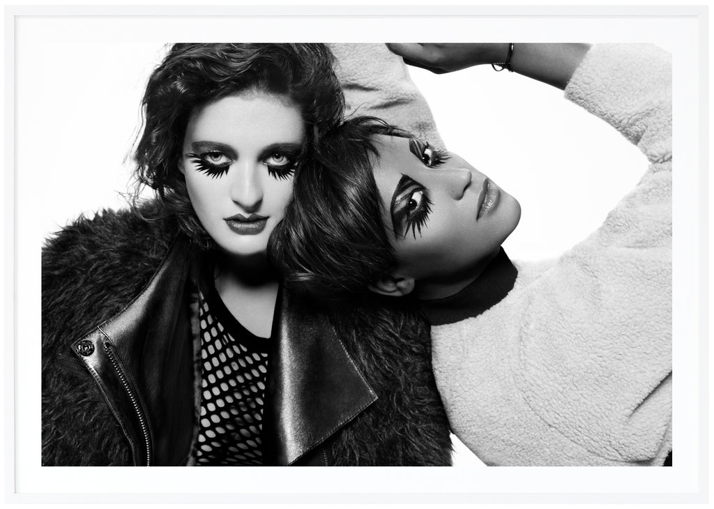 Wonderful super-duo Icona Pop photographed in the studio by John Scarisbrick. White frame.