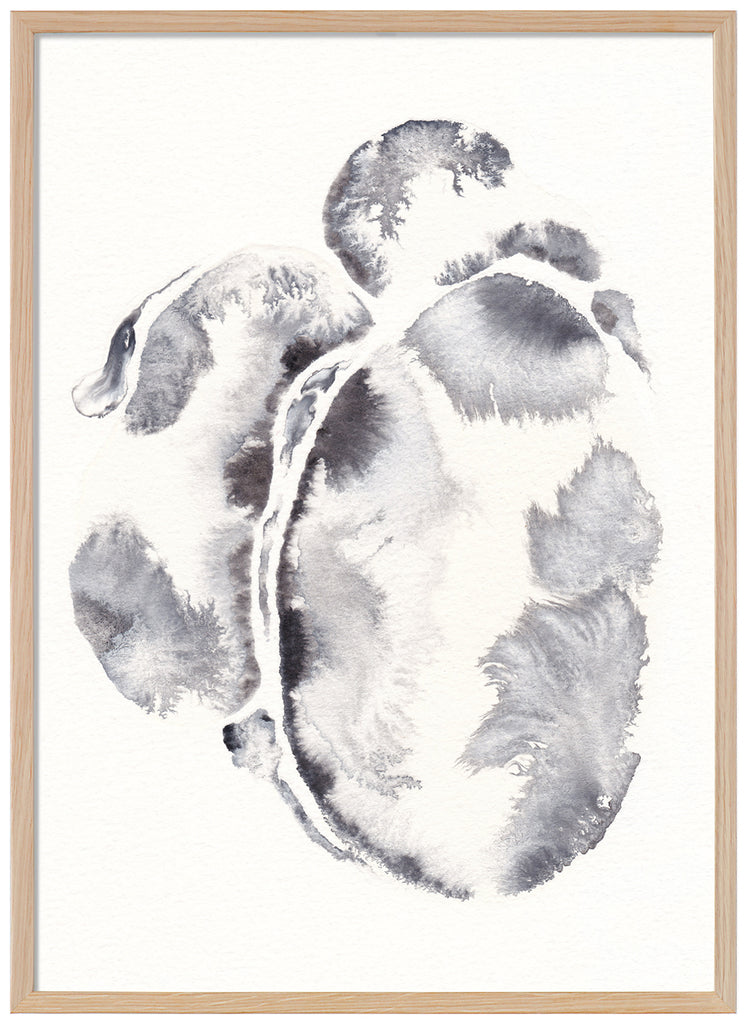 Abstract watercolor painting by Shima Deris. Oak frame. 