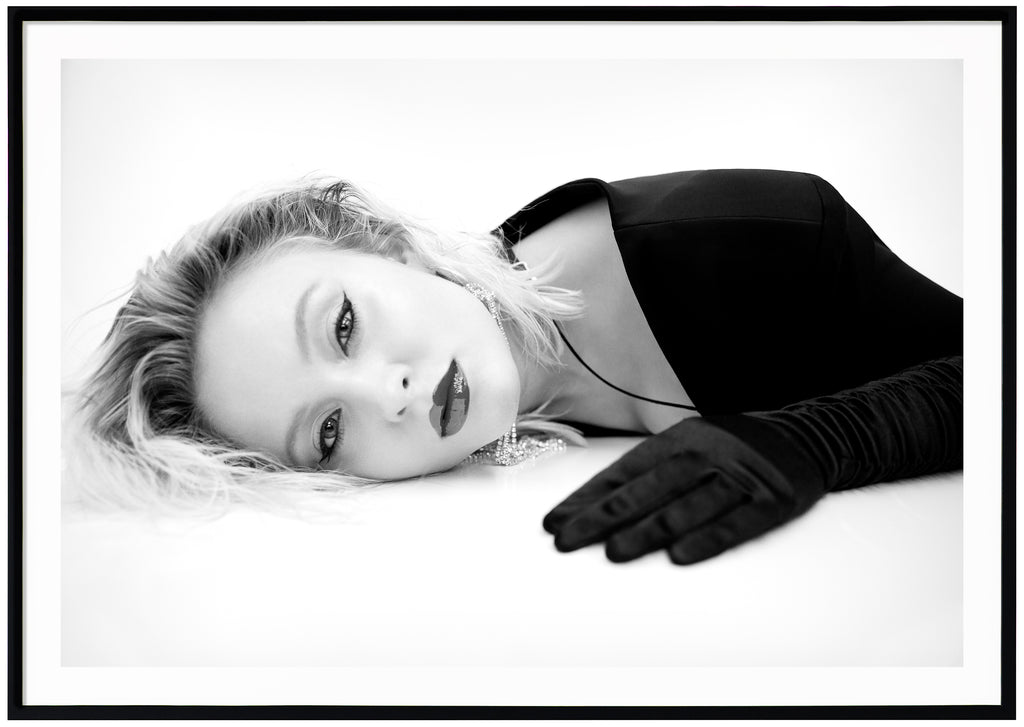 Poster Girl, Zara Larsson shot by John Scarisbrick. Black frame.