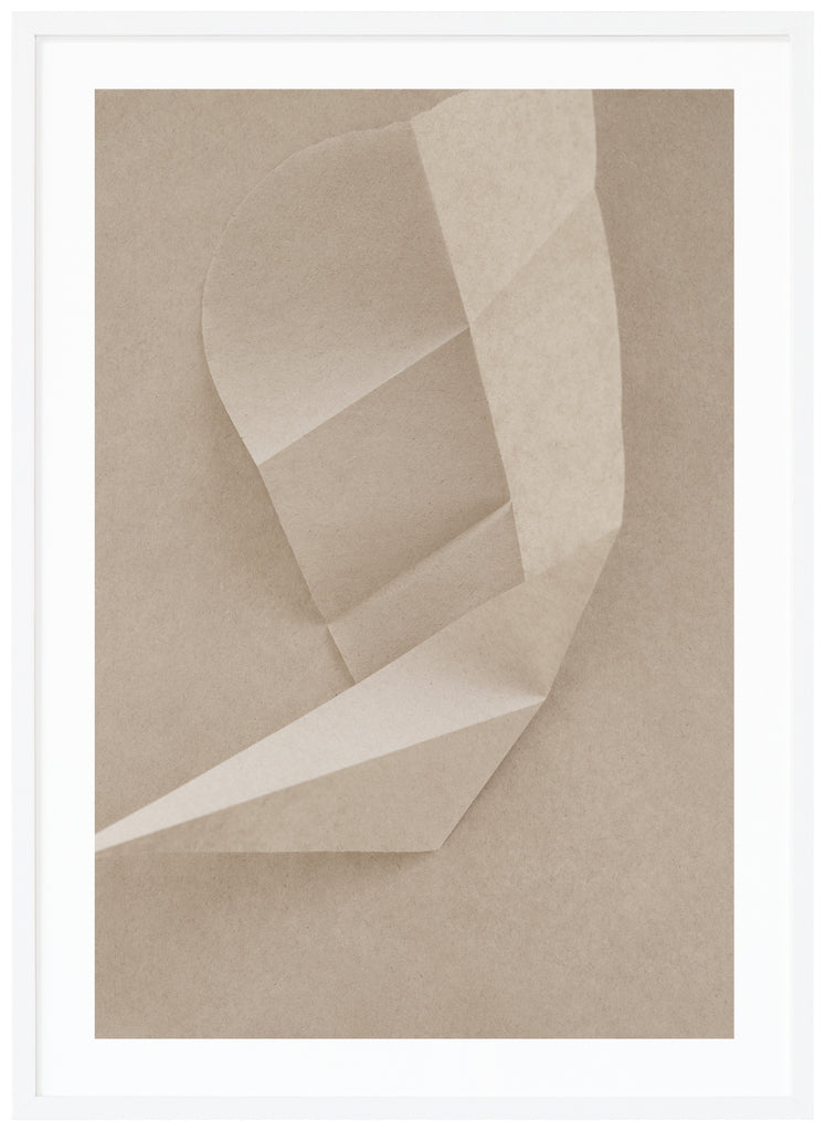 Gray / beige posts of abstract motif. Portrait format. White frame.