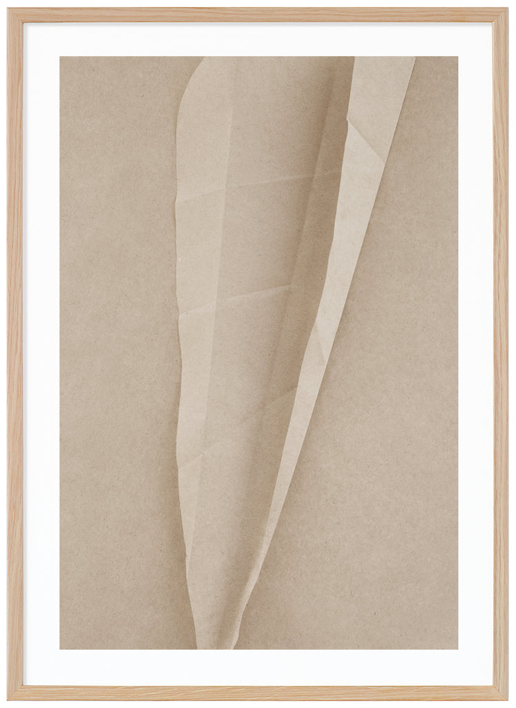 Abstract motif in beige tones. Oak frame. 