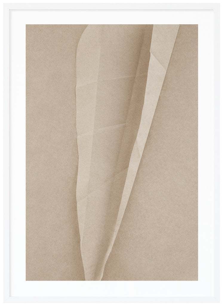 Abstract motif in beige tones. White frame. 