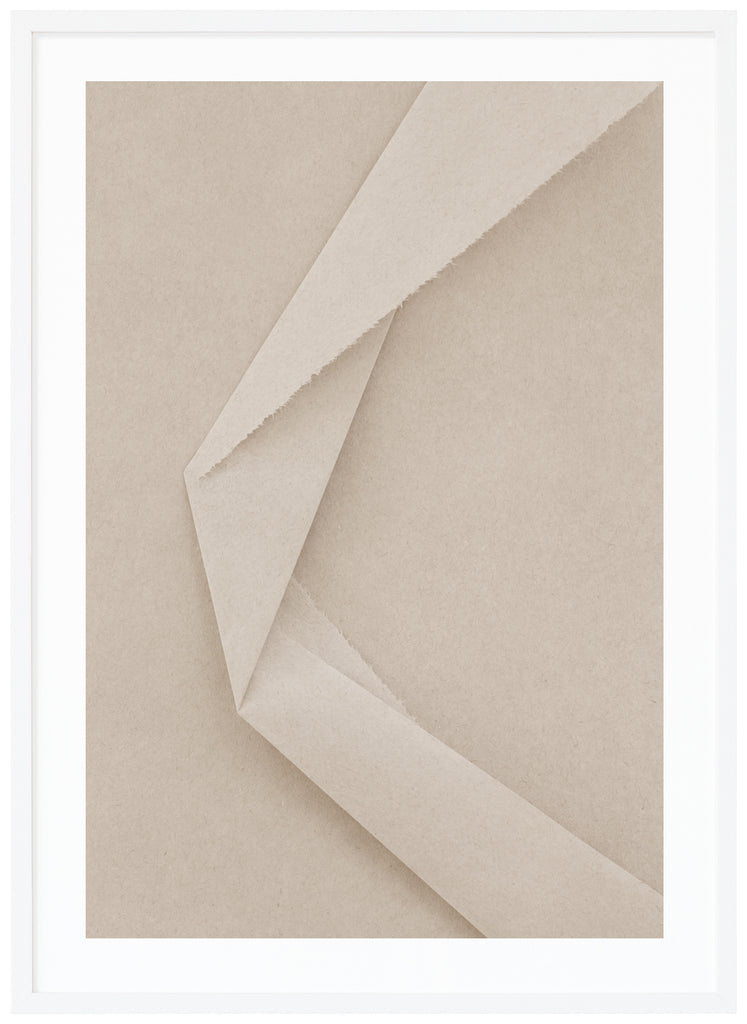 Graphic beige poster. White frame.