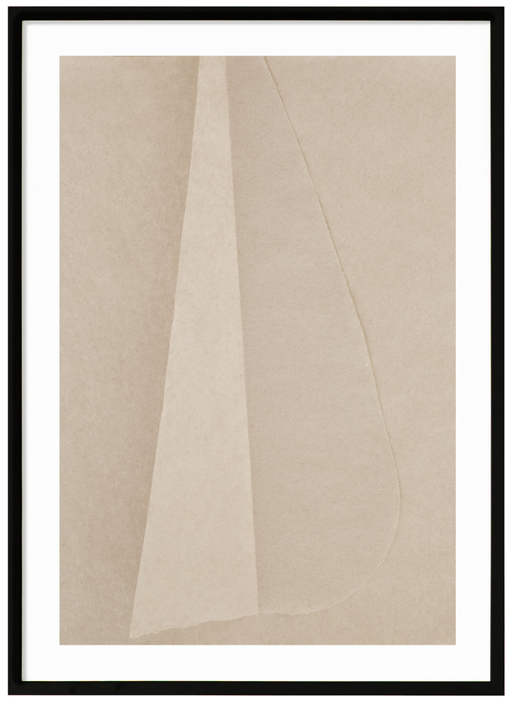 Abstract poster with beige tones. Black frame. 
