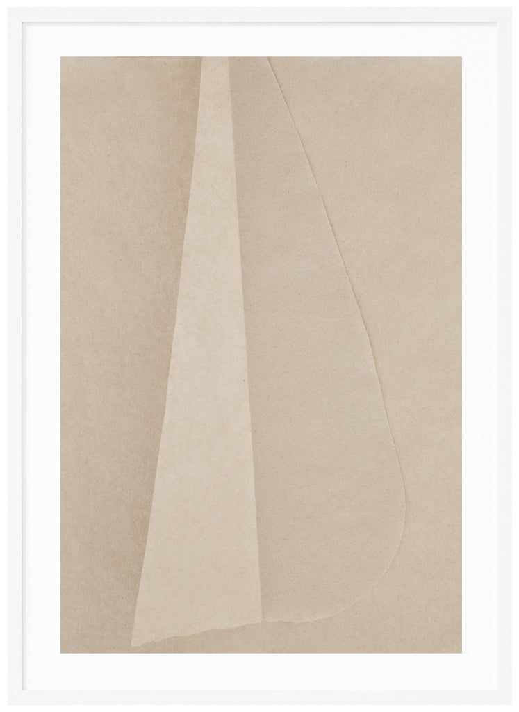 Abstract poster with beige tones. White frame. 